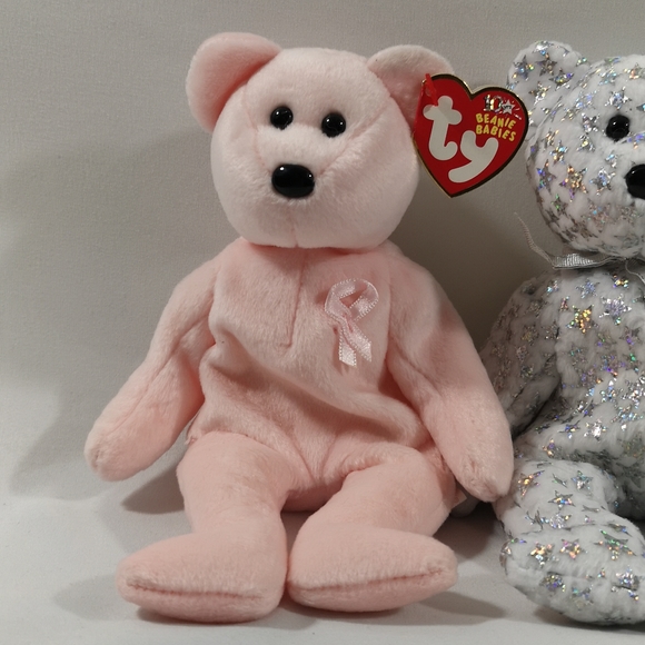 Three Collector Ty Beanie Babies: Cure 2003, The Beginning 2000, Ariel 2000, EUC - Picture 2 of 7